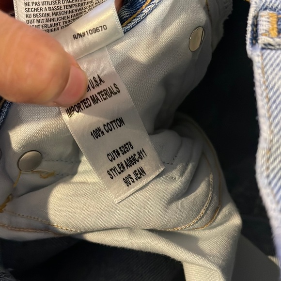 Agolde 90’s Distressed Straight Fit Jeans Sz 26 - Picture 4 of 13